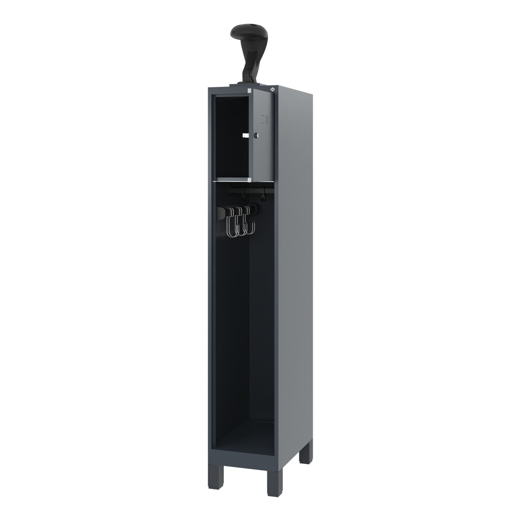 C+P brandweerkast YOUNGSTER, voeten, 1 compartiment, hxbxd 1.530 x 300 x 500 mm, antracietgrijs, met helmhouder Product afbeelding: C+P brandweerkast YOUNGSTER, voeten, 1 compartiment, hxbxd 1.530 x 300 x 500 mm, antracietgrijs, met helmhouder