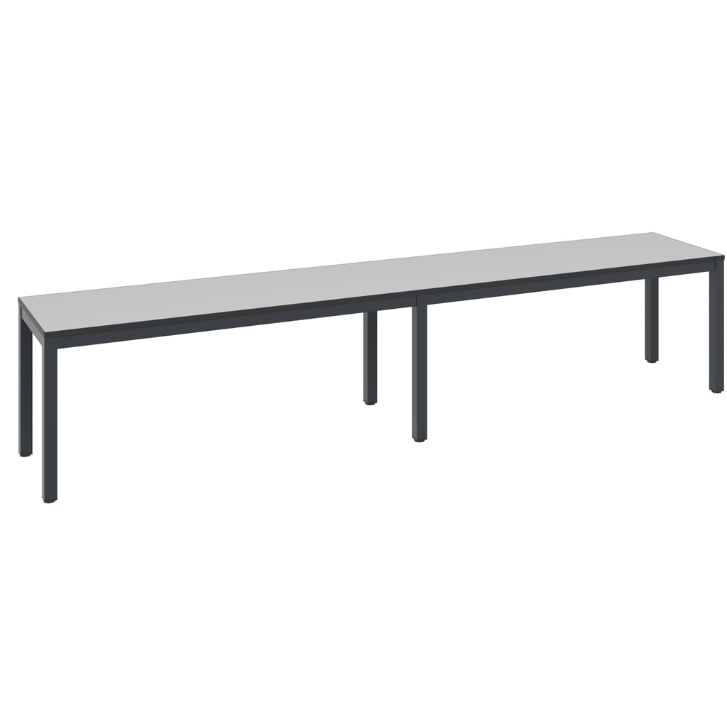 C+P kleedkamerbank Basic Plus, lengte 1.960 mm, zwartgrijs/zilvergrijs Product afbeelding: C+P kleedkamerbank Basic Plus, lengte 1.960 mm, zwartgrijs/zilvergrijs
