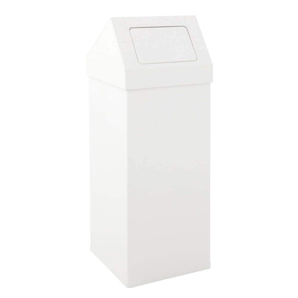 Product afbeelding: Afvalbak CARRO Push, 110 liter, van aluminium, wit
