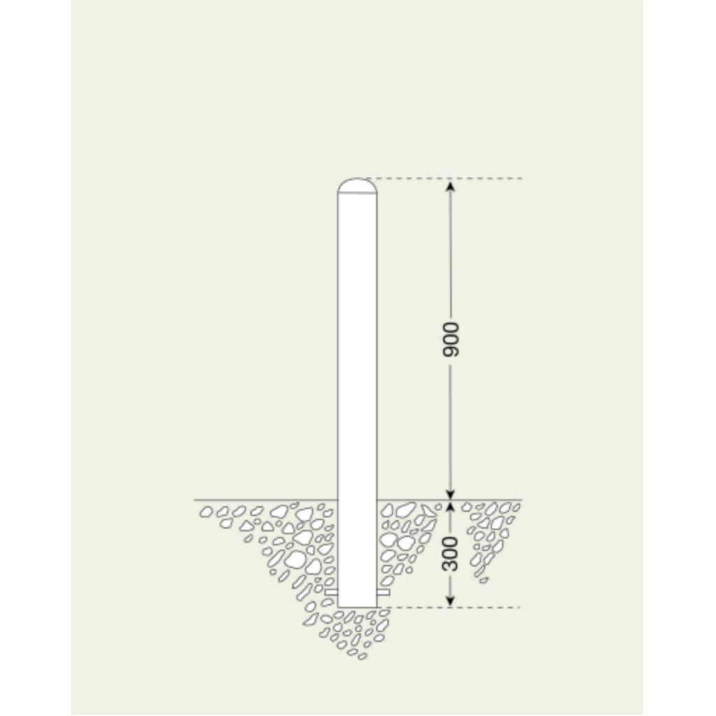 Productafbeelding nr. 3: CITY paal BERLIN, ronde buis Ø 108 mm, voor verankeren in beton incl. grondanker, vast