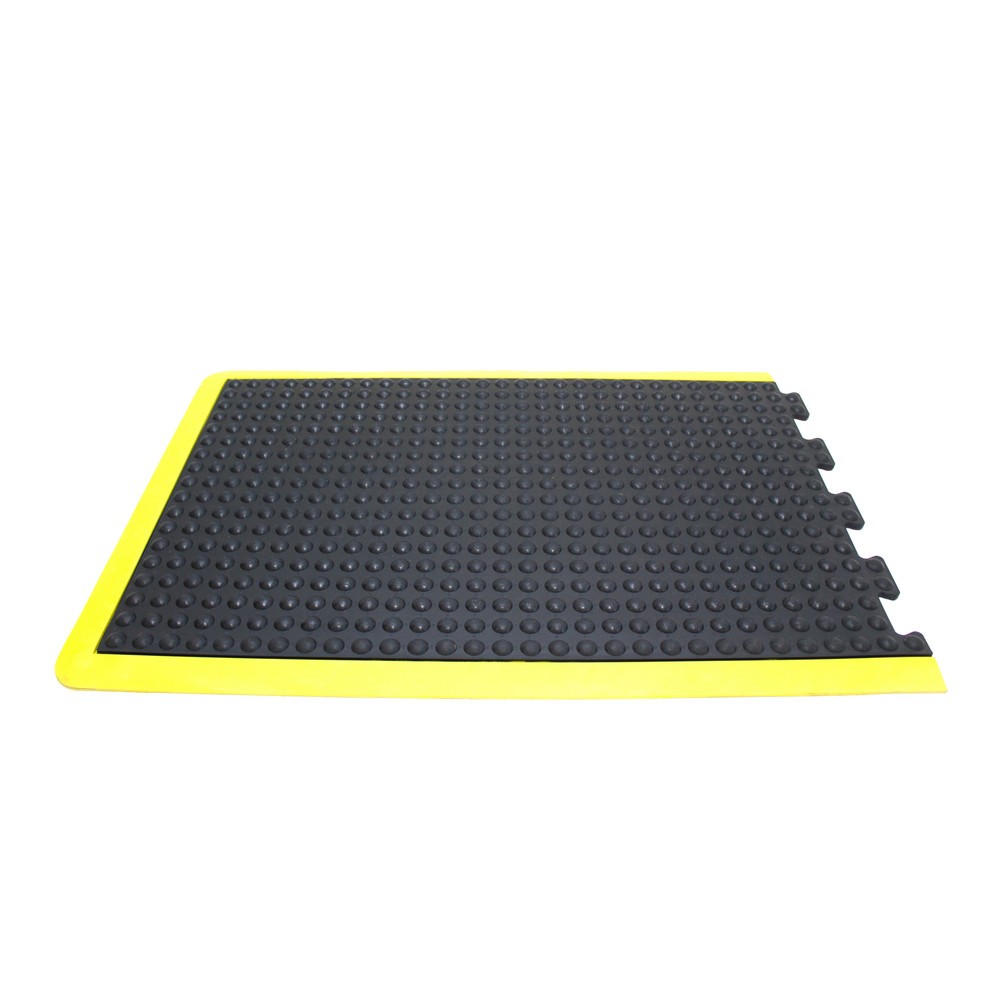 Product afbeelding: COBA Bubblemat Safety antivermoeidheidsmat, eindstuk, bxd 600 x 900 mm, zwart/geel
