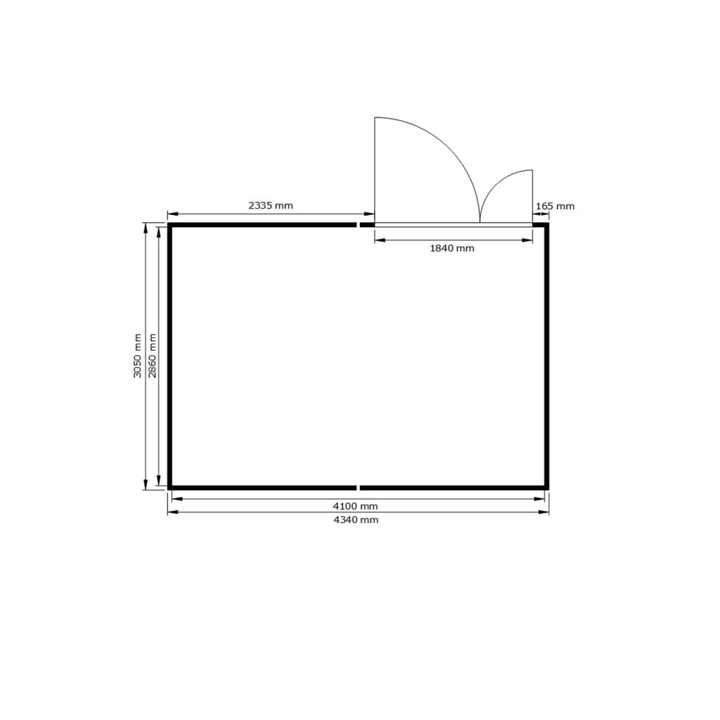 Productafbeelding nr. 2: Combinatie van containers voor gevaarlijke stoffen SAFE Tank 2000 WGK 1-3, geïsoleerd, voorgemonteerd, met kunststof coating RAL 9002, buitenafmetingen 3.050x4.340x2.560 mm, dubbele draaideur (asymmetrische verdeling), zijdelings in de zijde van 2 meter,