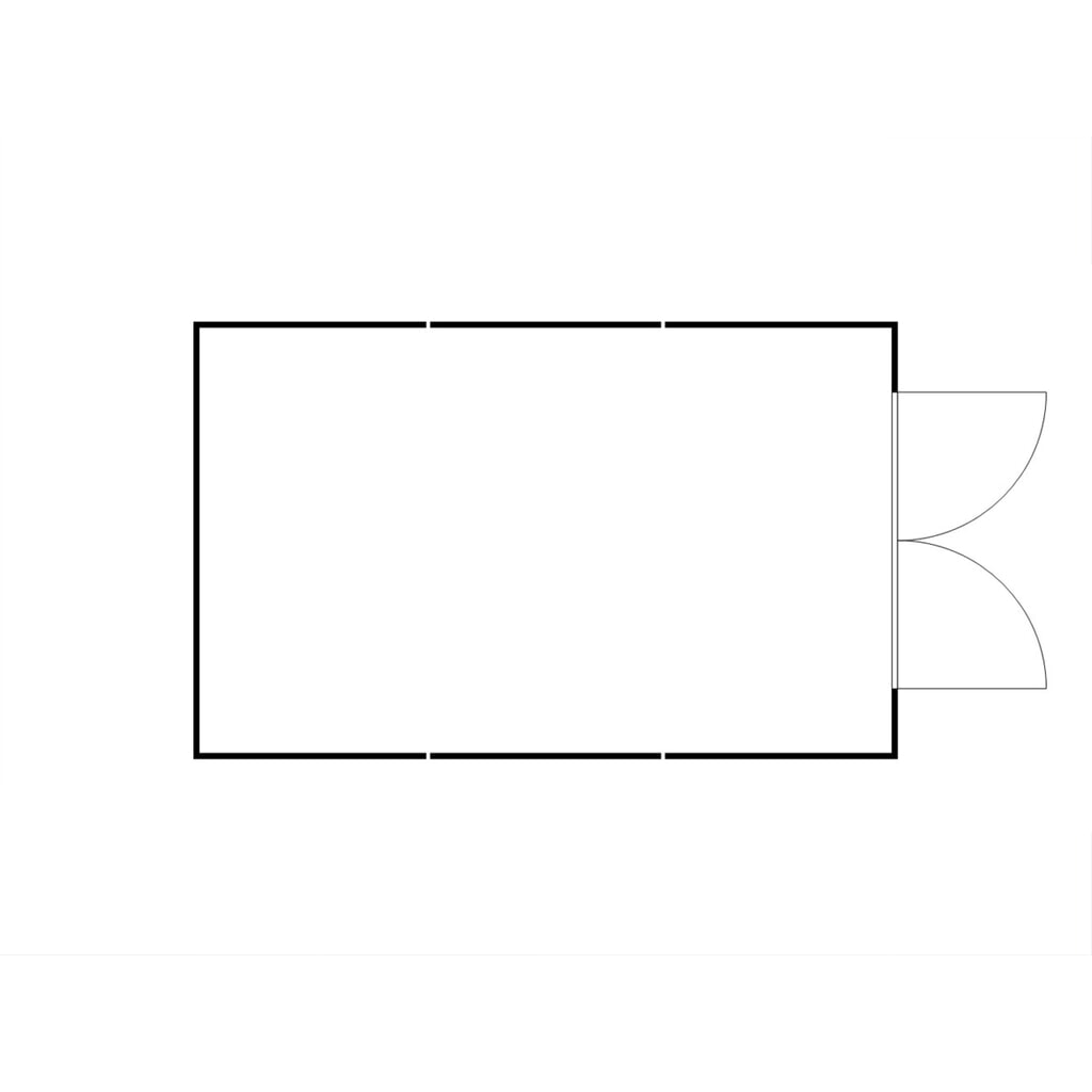 Productafbeelding nr. 2: Combinatie van containers voor gevaarlijke stoffen SAFE Tank 3500 WGK 1-3, geïsoleerd, voorgemonteerd, met kunststof coating RAL 9002, buitenafmetingen 4.050x6.520x2.510 mm, dubbele draaideur (asymmetrische verdeling), centraal in de zijde van 4 meter,