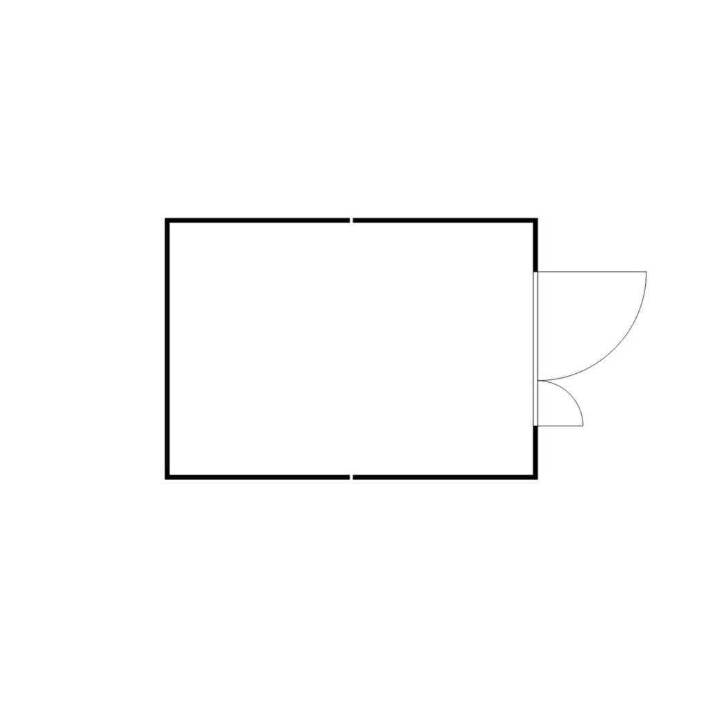 Productafbeelding nr. 2: Combinatie van materiaalcontainers FLADAFI®, gedemonteerd, 12 m², met houten vloer, hxbxd 2.150 x 3.050 x 4.340 mm, dubbele draaideur (asymmetrische verdeling), centraal in de voorzijde