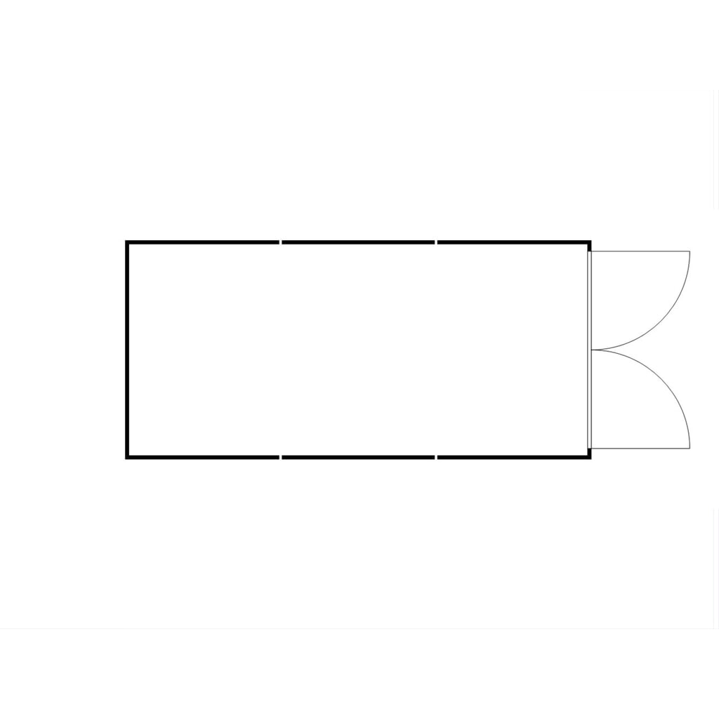 Productafbeelding nr. 2: Combinatie van materiaalcontainers FLADAFI®, gedemonteerd, 18 m², zonder vloer, hxbxd 2.115 x 3.050 x 6.520 mm, dubbele draaideur, gecentreerd aan de voorzijde