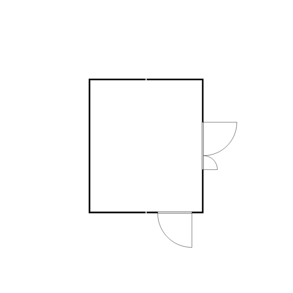 Productafbeelding nr. 2: Combinatie van materiaalcontainers FLADAFI®, gedemonteerd, 21 m², met houten vloer, hxbxd 2.150 x 5.080 x 4.340 mm, dubbele draaideur (asymmetrische verdeling), centraal in de brede zijde, extra deur