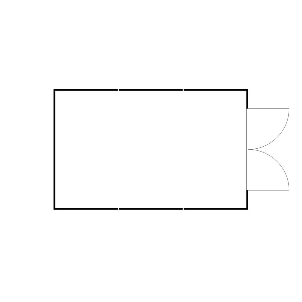 Productafbeelding nr. 2: Combinatie van materiaalcontainers FLADAFI®, geïsoleerd, 25 m², met houten vloer, hxbxd 2.405 x 4.050 x 6.520 mm, dubbele draaideur, centraal in de voorzijde