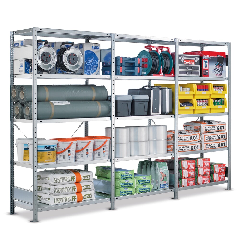 Product afbeelding: Complete legbordrek SCHULTE, verzinkt, vaklast 330 kg, hxbxd 2.000 x 3.072 x 336 mm