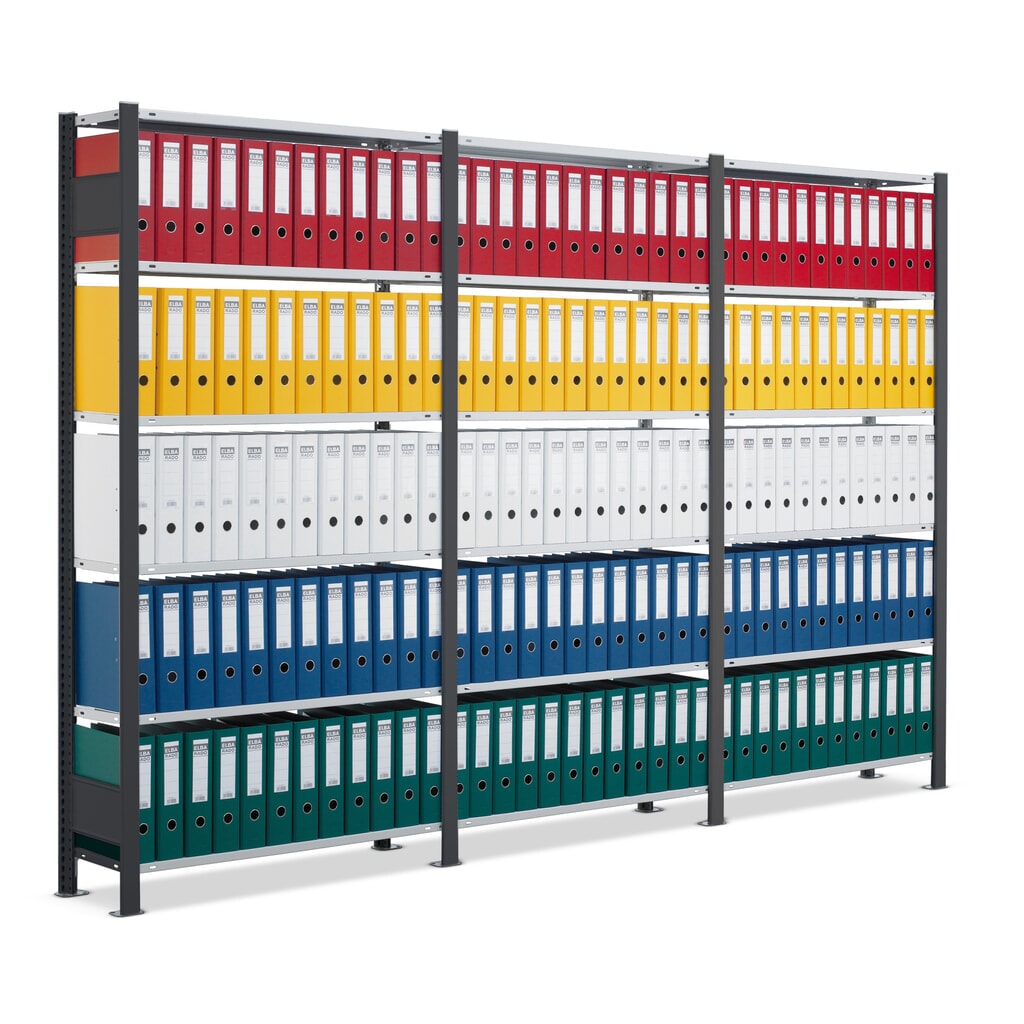 Complete archiefrekken SCHULTE, eenzijdig, vaklast 85 kg, HxBxD 2.000 x 3.000 x 300 mm, zwart Product afbeelding: Complete archiefrekken SCHULTE, eenzijdig, vaklast 85 kg, HxBxD 2.000 x 3.000 x 300 mm, zwart