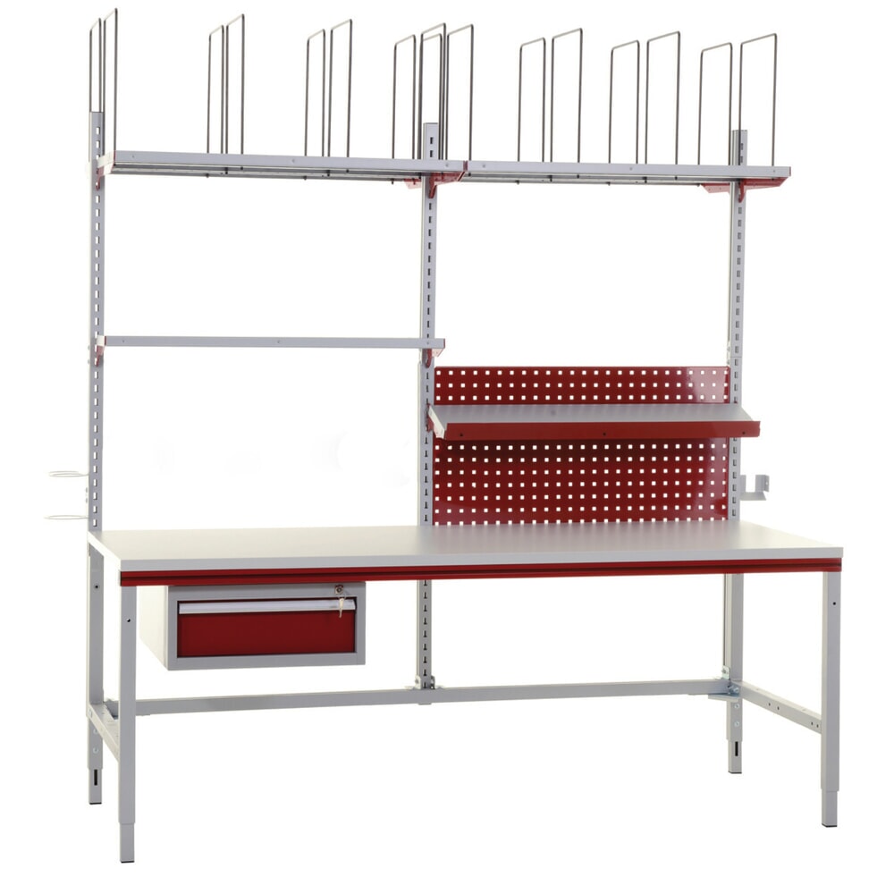 Productafbeelding nr. 8: Rocholz handmatig in hoogte verstelbare paktafel FLEX+, met groot accessoirepakket, hxbxd 690-960 x 2.000 x 800 mm