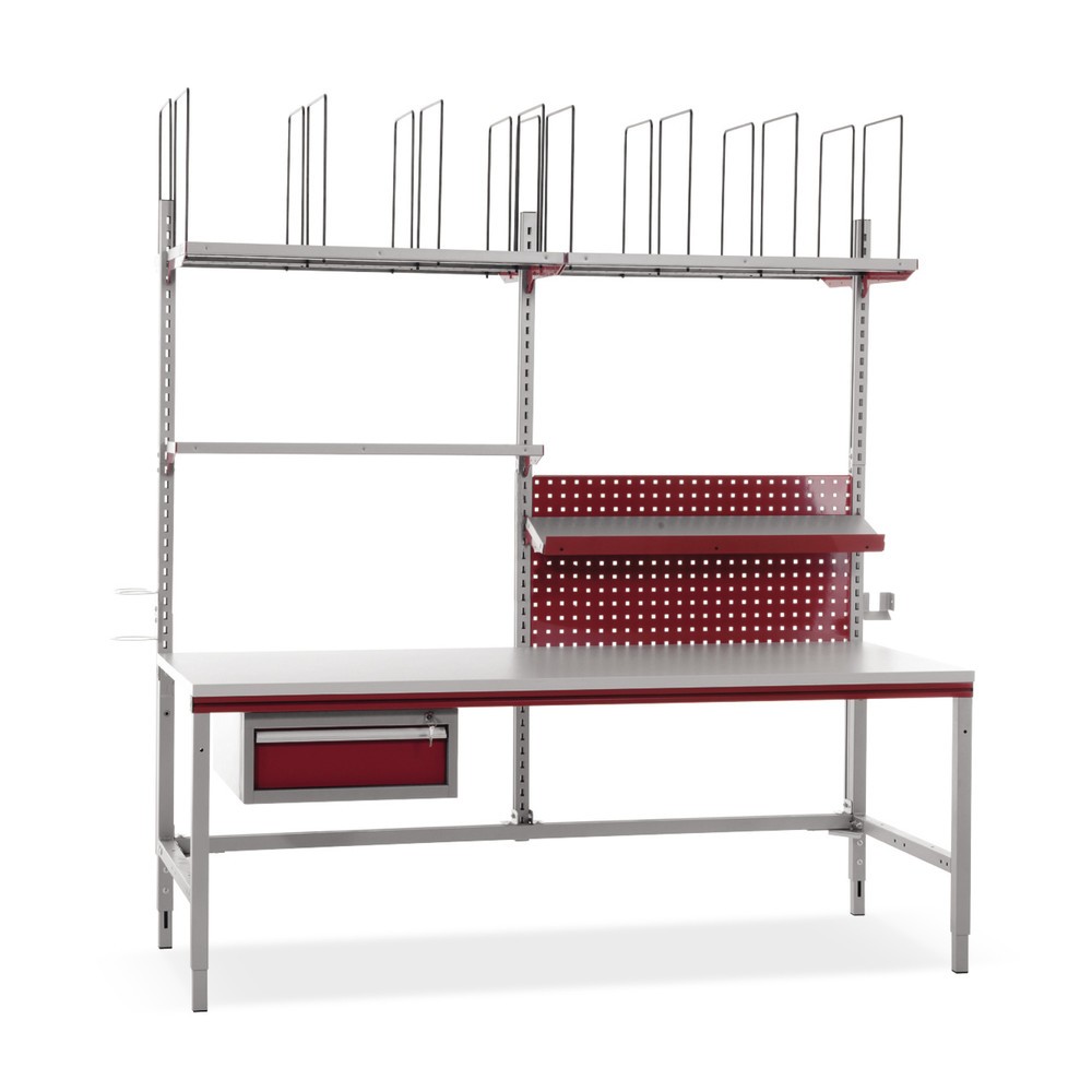 Product afbeelding: Rocholz handmatig in hoogte verstelbare paktafel FLEX+, met groot accessoirepakket, hxbxd 690-960 x 2.000 x 800 mm