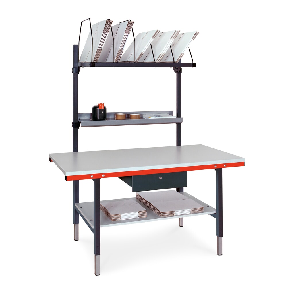 Product afbeelding: Rocholz handmatig in hoogte verstelbare paktafel SYSTEM 2000, compleet pakket met lade en tussenplaat, hxbxd 690-960 x 1.600 x 800 mm