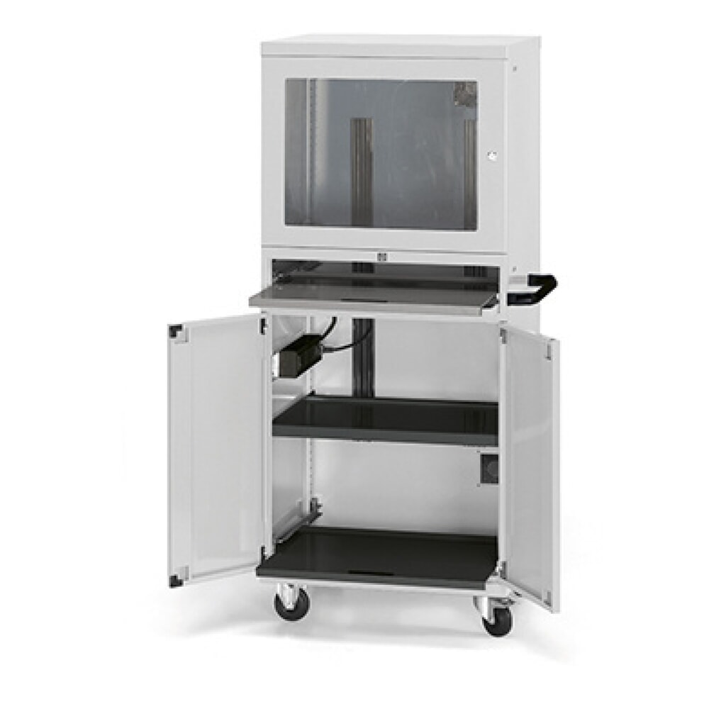 Computerkast Fami Standard, 1 ventilator, 4 contactdozen, hxbxd 1.688 x 807 x 654 mm, lichtgrijs Product afbeelding: Computerkast Fami Standard, 1 ventilator, 4 contactdozen, hxbxd 1.688 x 807 x 654 mm, lichtgrijs