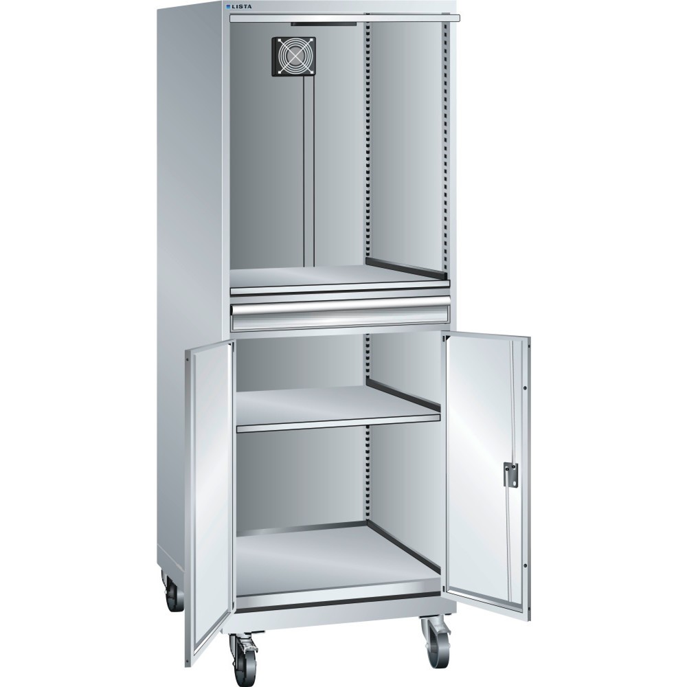 Product afbeelding: Computerkast LISTA verrijdbaar 36x36E, (bxdxh) 717x725x1762 mm, zonder stekkerlijst, lichtgrijs
