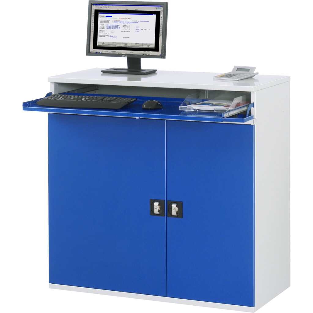 Computerkast RAU, uitschuifblad voor het toetsenbord, dubbele draaideur, stationair Productafbeelding nr. 2: Computerkast RAU, uitschuifblad voor het toetsenbord, dubbele draaideur, stationair