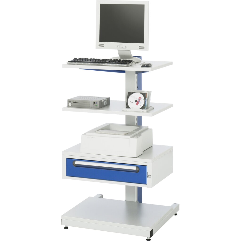 Computerstandaard RAU, hxd: 1.140 x 650 mm, lade 1 x 120 mm, stationair Productafbeelding nr. 4: Computerstandaard RAU, hxd: 1.140 x 650 mm, lade 1 x 120 mm, stationair