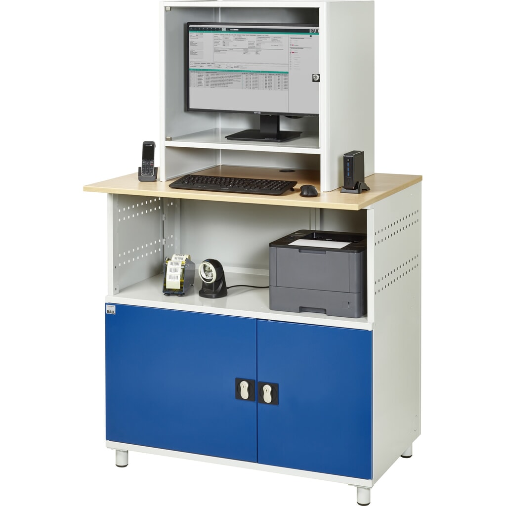 Productafbeelding nr. 7: Computertafel RAU met monitorbehuizing, stationair