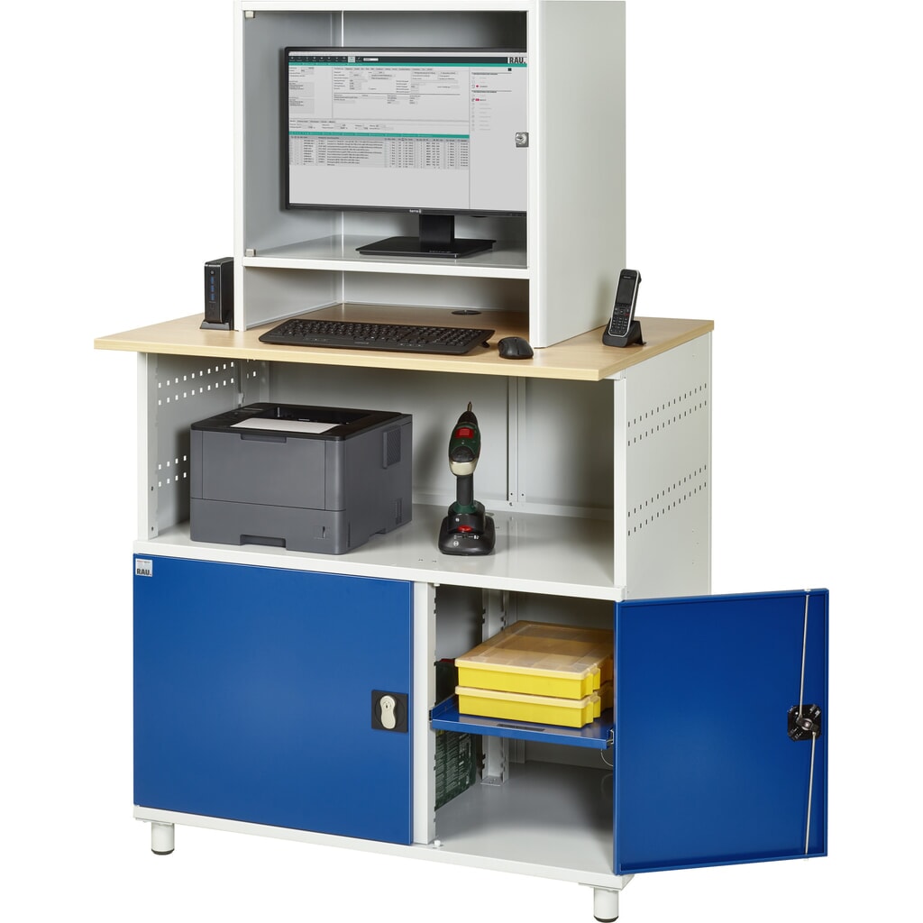Computertafel RAU met monitorbehuizing, stationair Productafbeelding nr. 7: Computertafel RAU met monitorbehuizing, stationair