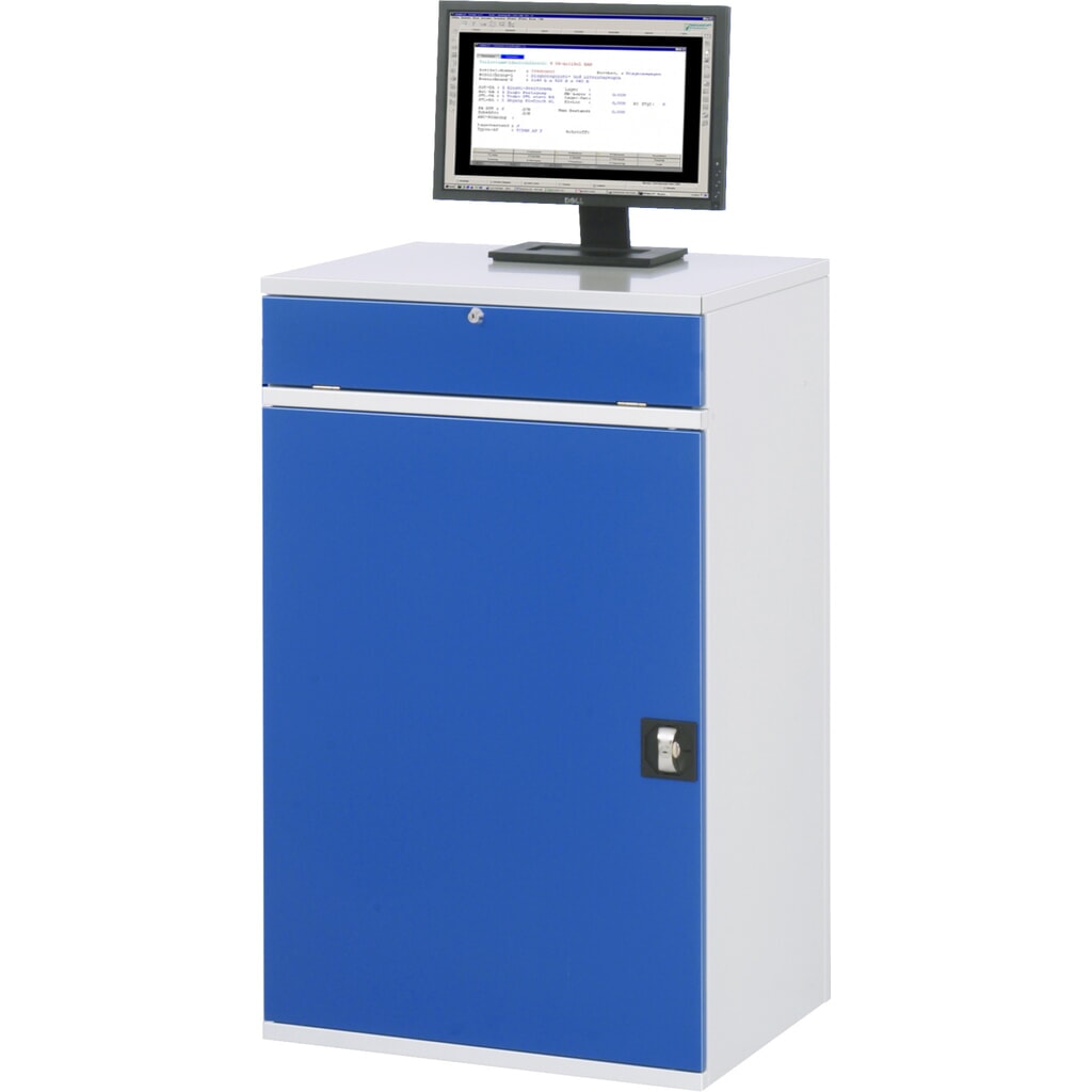 RAU computerkast, h x b x d 1.060 x 650 x 520 mm, met 1 openslaande deur en uitschuifblad voor het toetsenbord Productafbeelding nr. 3: RAU computerkast, h x b x d 1.060 x 650 x 520 mm, met 1 openslaande deur en uitschuifblad voor het toetsenbord