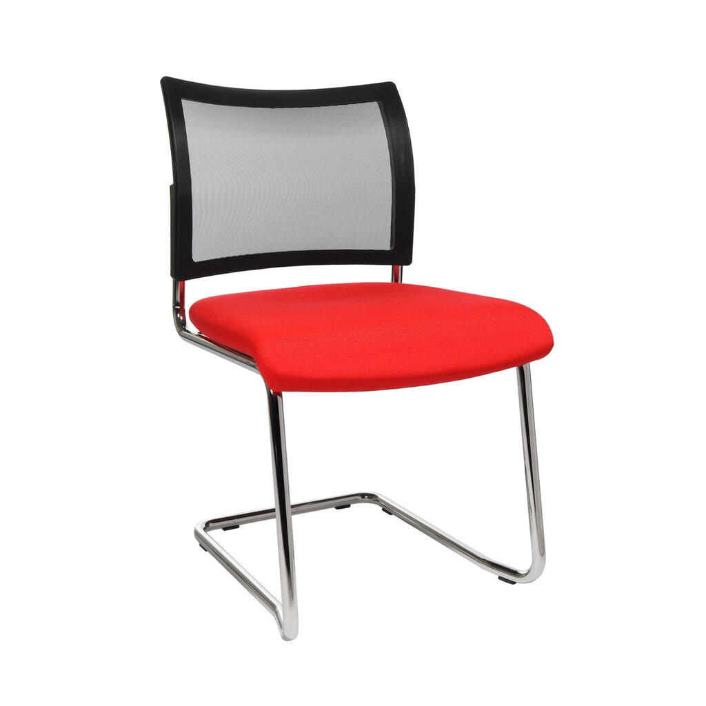 Conferentiestoel Topstar® New Age met netrugleuning, rood Product afbeelding: Conferentiestoel Topstar® New Age met netrugleuning, rood