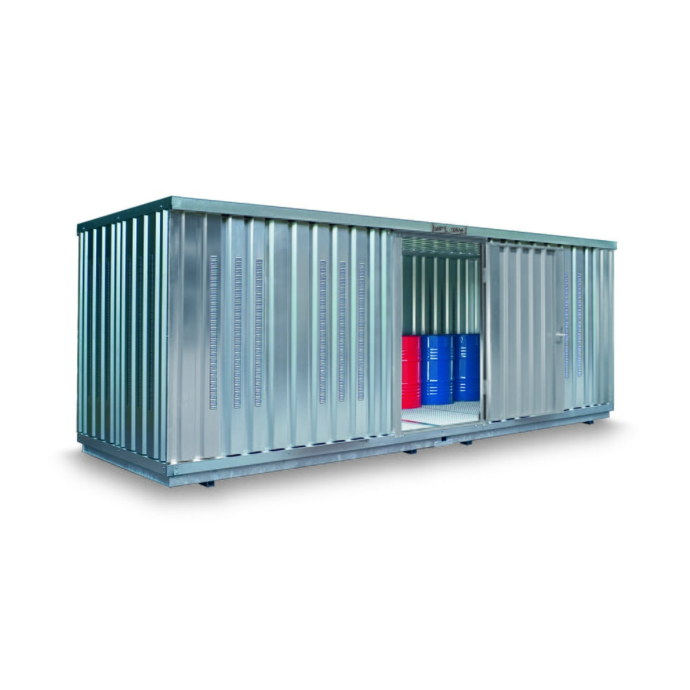 Productafbeelding nr. 1: Container voor gevaarlijke stoffen SAFE Tank 1000 PLG, buitenoprek, verzinkt, gemonteerd, buitenafmetingen 3.050x2.170x2.350 mm, enkele draaideur, centraal in de zijde van 2 m, opslagruimte 6 m²