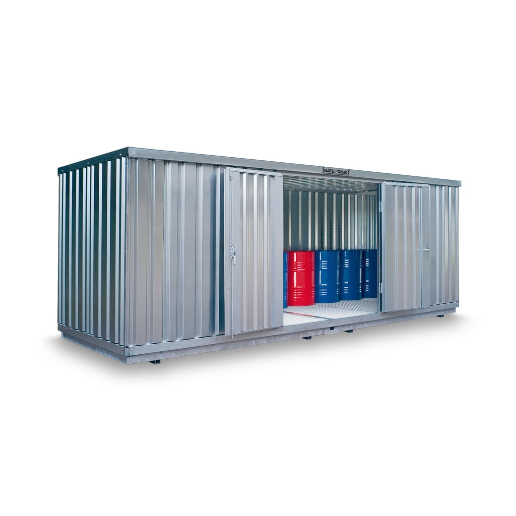 Container voor gevaarlijke stoffen SAFE Tank 1700 WGK, verzinkt, gemonteerd, binnen- en buitenoprek, buitenafmetingen 5.080x2.170x2.300 mm, enkele draaideur, centraal in de zijde van 2 meter, opslagruimte 10 m² Product afbeelding: Container voor gevaarlijke stoffen SAFE Tank 1700 WGK, verzinkt, gemonteerd, binnen- en buitenoprek, buitenafmetingen 5.080x2.170x2.300 mm, enkele draaideur, centraal in de zijde van 2 meter, opslagruimte 10 m²