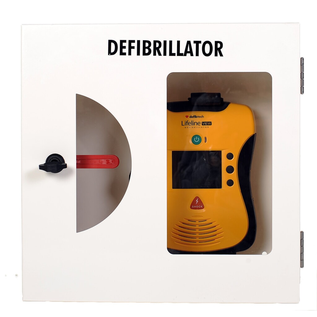 defibtech Defibrillatorkast met breekglas en geluidsalarm, zuiver wit Productafbeelding nr. 3: defibtech Defibrillatorkast met breekglas en geluidsalarm, zuiver wit