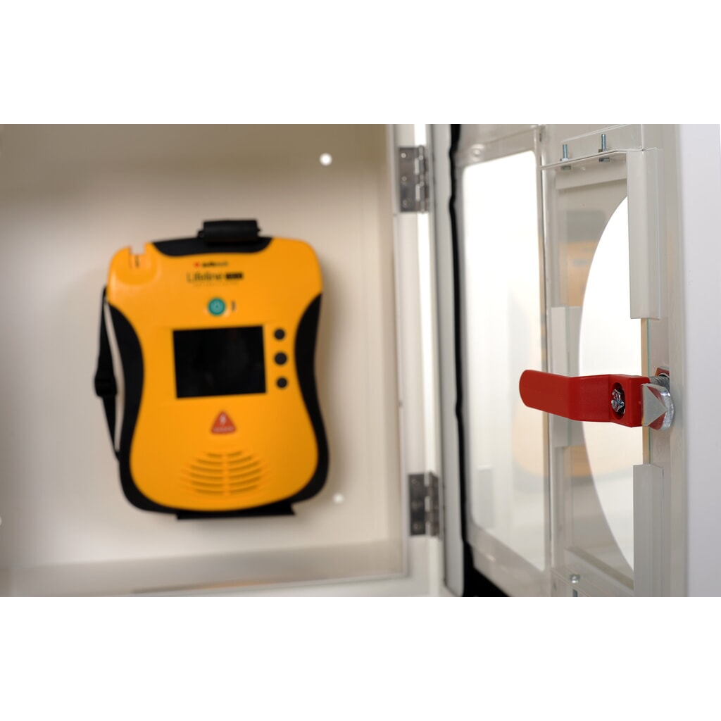 defibtech Defibrillatorkast met breekglas en geluidsalarm, zuiver wit Productafbeelding nr. 2: defibtech Defibrillatorkast met breekglas en geluidsalarm, zuiver wit