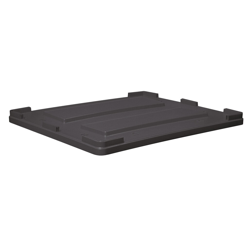 Deksel voor containers van polyethyleen, volume 610 liter, antraciet Product afbeelding: Deksel voor containers van polyethyleen, volume 610 liter, antraciet