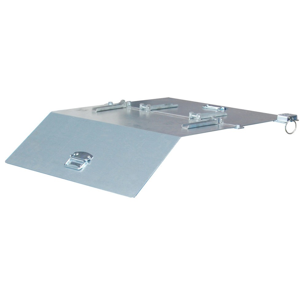 Product afbeelding: Deksel voor Bauer® kiepcontainer met afrolmechanisme Premium, brede uitvoering, volume 0,3 m³