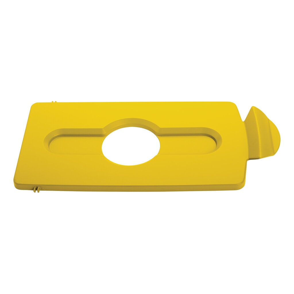 Deksel voor recyclingstation Rubbermaid® Slim Jim, opening voor flesinvoer, geel Product afbeelding: Deksel voor recyclingstation Rubbermaid® Slim Jim, opening voor flesinvoer, geel