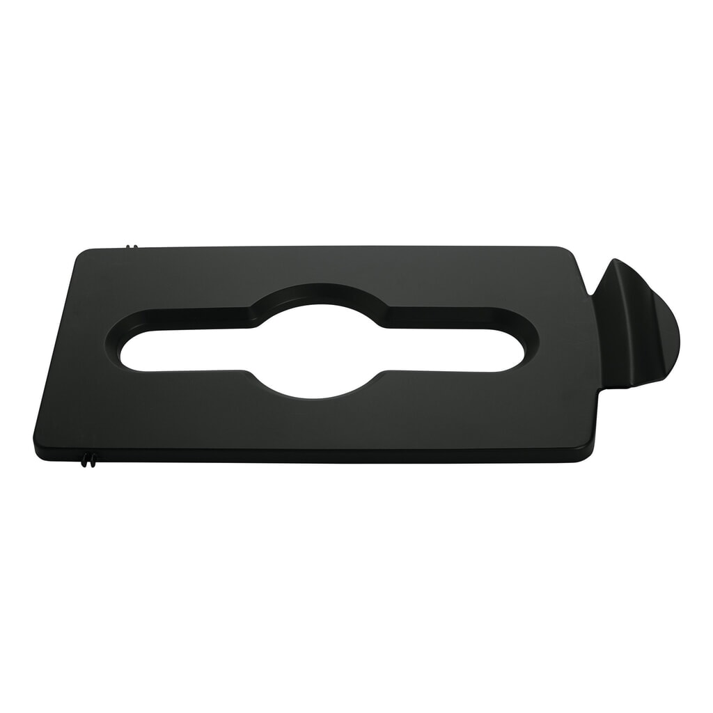 Product afbeelding: Deksel voor recyclingstation Rubbermaid® Slim Jim, opening voor gemengd afval, zwart