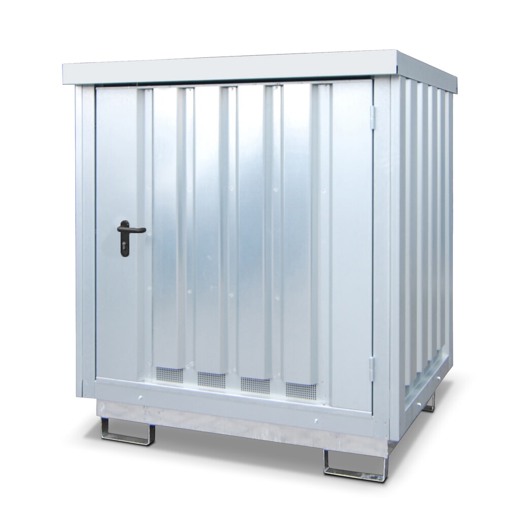 Depot voor gevaarlijke stoffen GD-E 2, incl. lekbak, verzinkt Product afbeelding: Depot voor gevaarlijke stoffen GD-E 2, incl. lekbak, verzinkt