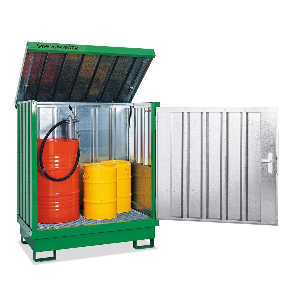 Productafbeelding nr. 2: Depot voor gevaarlijke stoffen, verzinkt en gelakt, 2 x 200 liter, h x b x d 1.685 x 1.420 x 1.080 mm, grasgroen