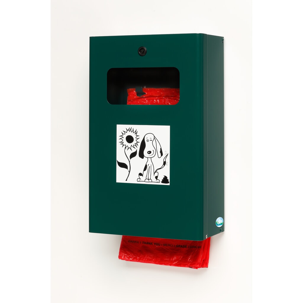 Dispenser voor hondenpoepzakjes VAR® DS 6, mosgroen Product afbeelding: Dispenser voor hondenpoepzakjes VAR® DS 6, mosgroen