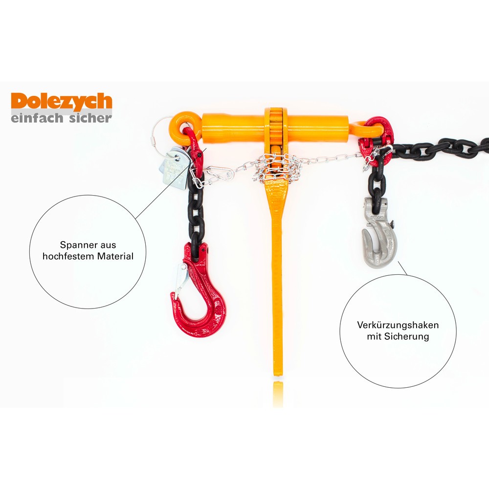 Productafbeelding nr. 3: Dolezych spanspanketting, 1 stuk, PowerLash met DORA ratellastklem, 4.000 daN, lengte 2 m