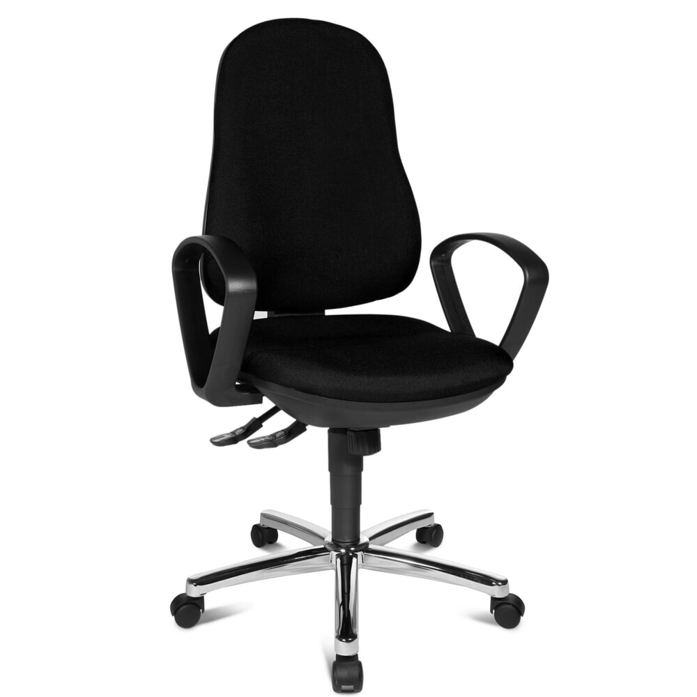 Productafbeelding nr. 4: Draaibare bureaustoel Topstar® Syncro-Steel II, rugleuning bekleed, zwart