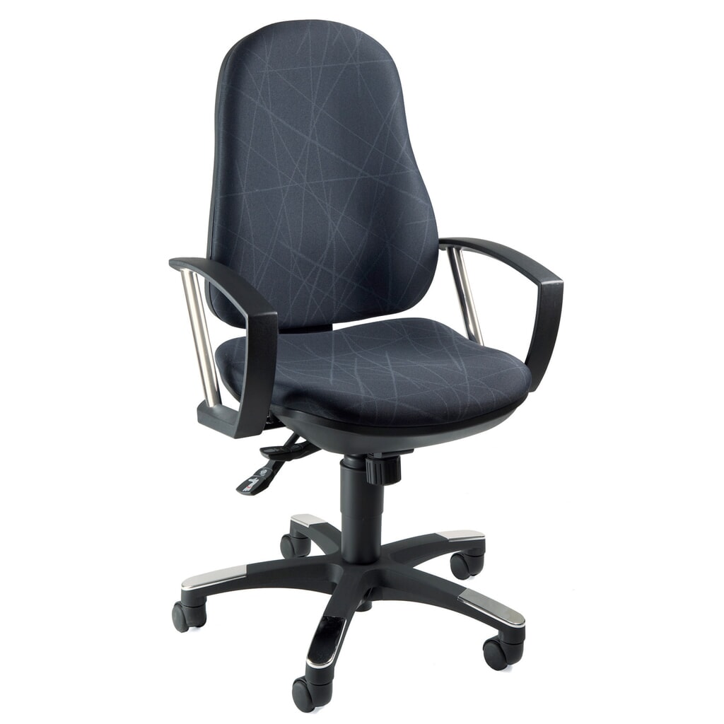 Draaibare bureaustoel Topstar® Trend SY 10, speciale zitting met bekkenondersteuning, zwart-donkergrijs patroon Product afbeelding: Draaibare bureaustoel Topstar® Trend SY 10, speciale zitting met bekkenondersteuning, zwart-donkergrijs patroon