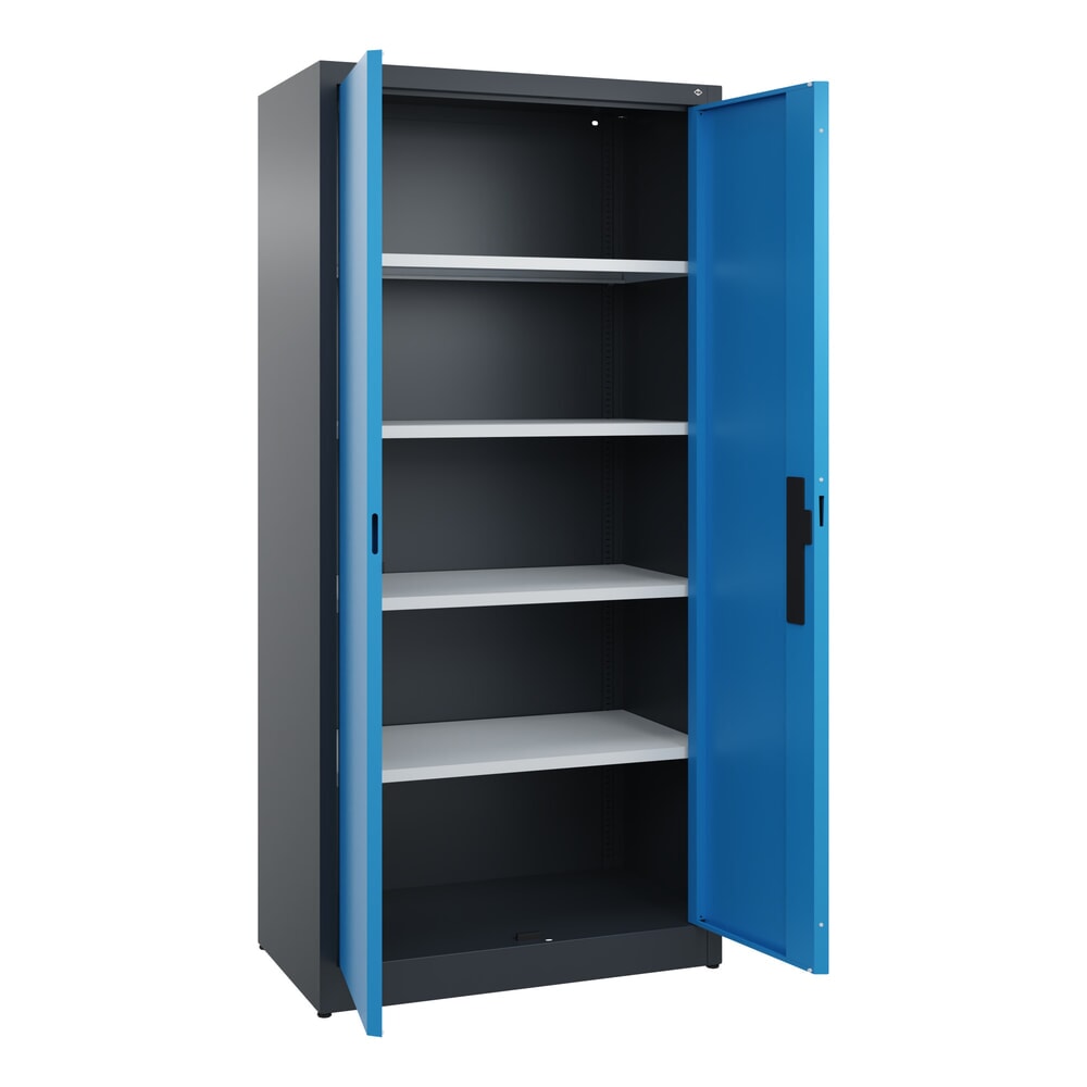Productafbeelding nr. 4: Draaideurkast C+P, 5 OH, hxbxd 1950 x 930 x 500 mm, antracietgrijs, lichtblauw