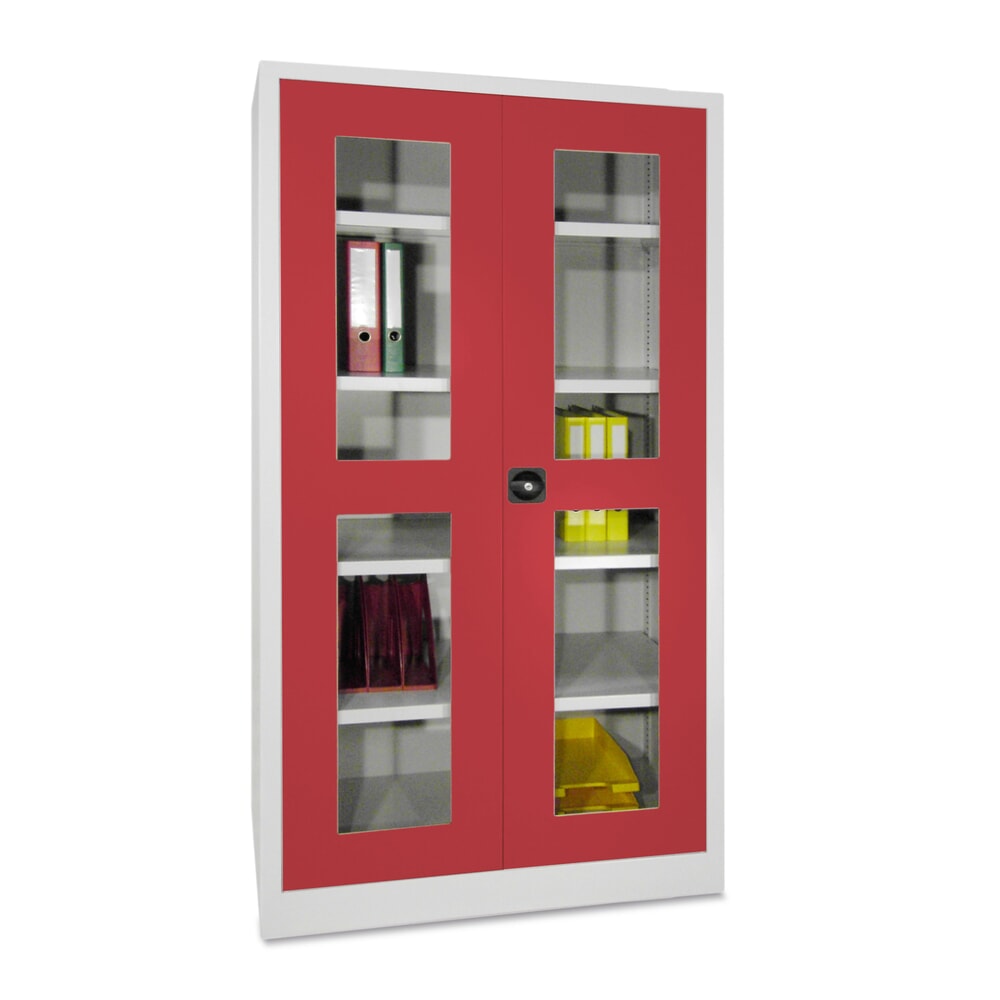 Productafbeelding nr. 2: Draaideurkast PAVOY met kijkvensters, hxbxd 1.950 x 640 x 400 mm, lichtgrijs, lichtgrijs