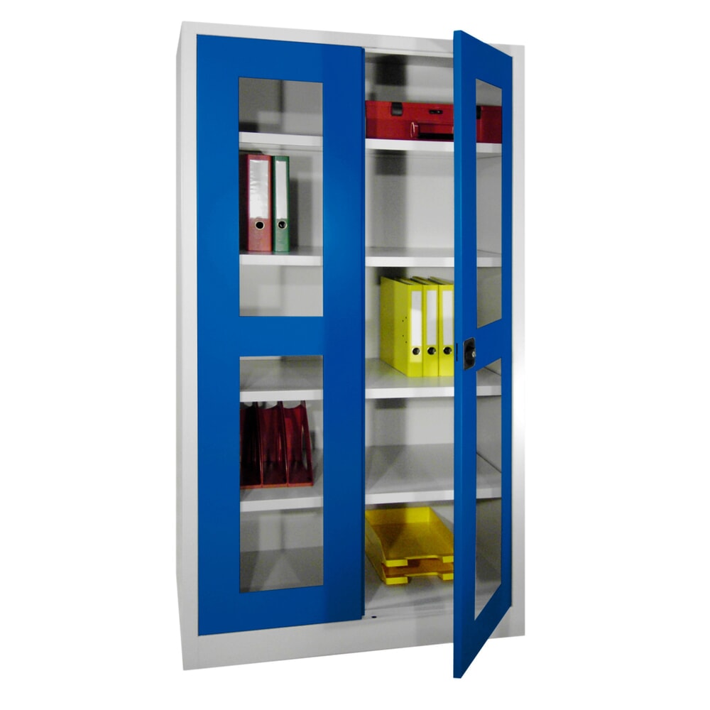 Productafbeelding nr. 4: Draaideurkast PAVOY met kijkvensters, hxbxd 1.950 x 640 x 400 mm, lichtgrijs, lichtgrijs