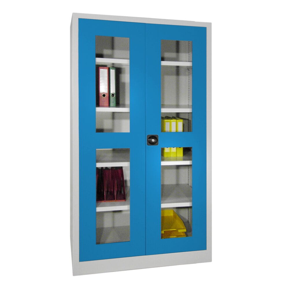 Productafbeelding nr. 5: Draaideurkast PAVOY met kijkvensters, hxbxd 1.950 x 640 x 400 mm, lichtgrijs, lichtgrijs