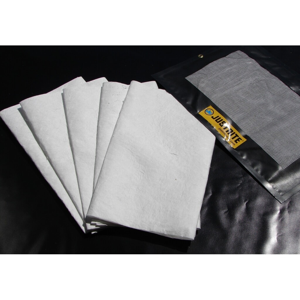 Product afbeelding: Druppel- / absorptiekussen Justrite, navulbaar, lxb 910 x 610 mm, inhoud 7 l