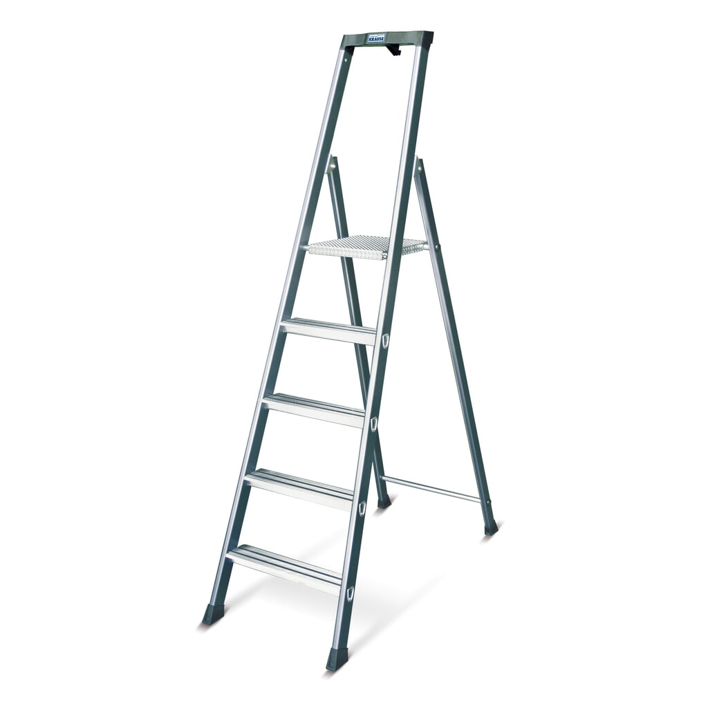 Dubbele trap KRAUSE®, 1-zijdig begaanbaar, geëloxeerd aluminium, standhoogte 0,85 m Product afbeelding: Dubbele trap KRAUSE®, 1-zijdig begaanbaar, geëloxeerd aluminium, standhoogte 0,85 m
