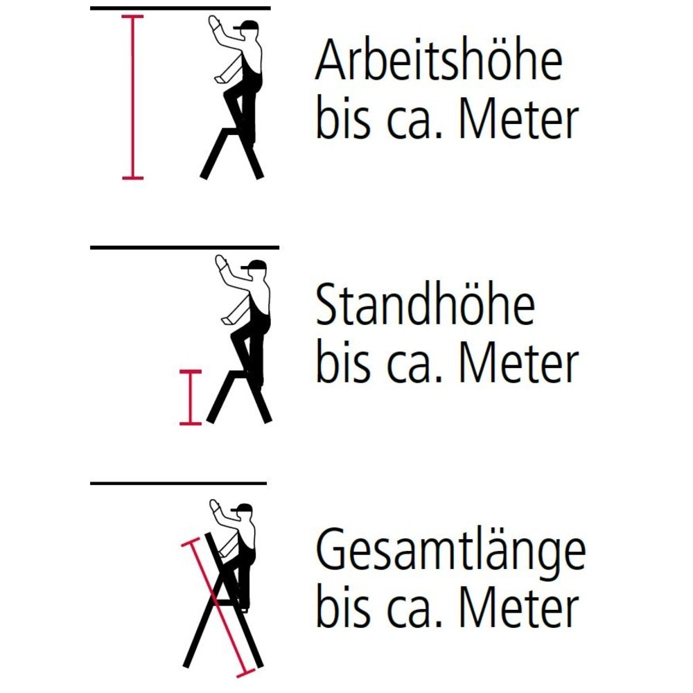 Productafbeelding nr. 2: Geëloxeerde aanleunladder ZARGES, stahoogte 0,75 m