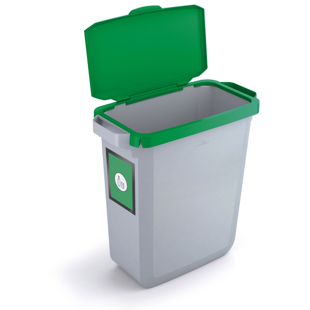 Productafbeelding nr. 7: DURABLE afvalbak DURABIN 60L met klapdeksel + infoframe DURAFRAME, groen.