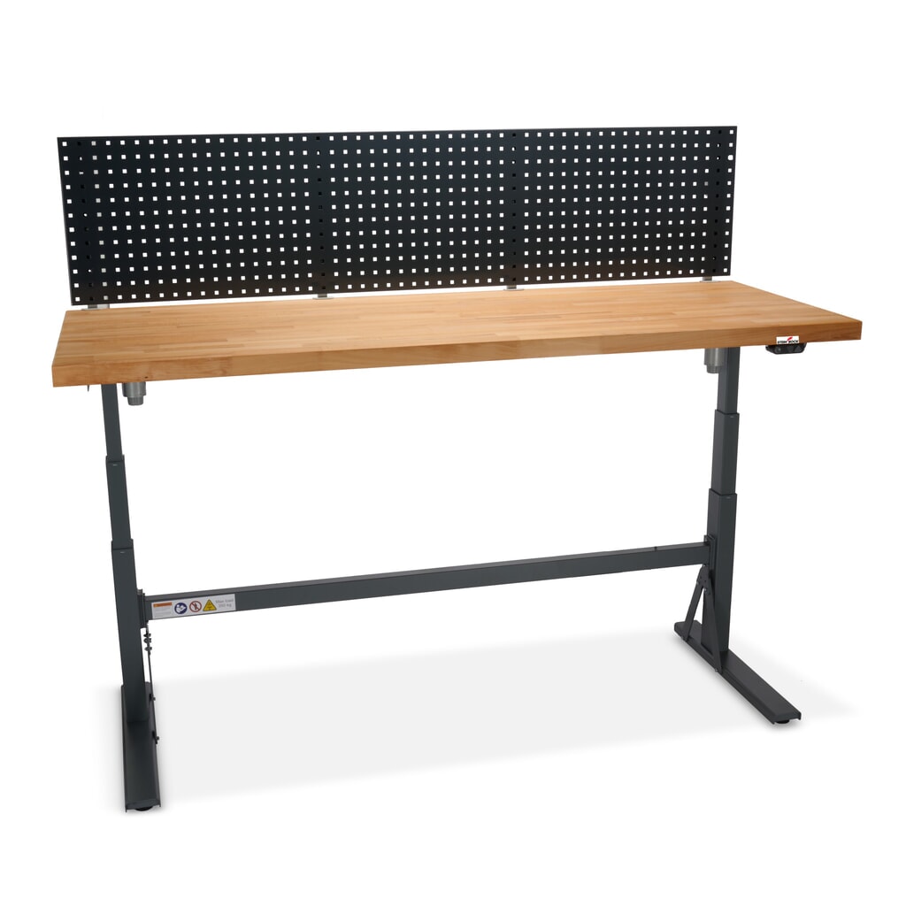 Elektrisch in hoogte verstelbare werkbank Steinbock® e-Adjust, met geperforeerde wand, hxbxd 700-1.170 x 2.000 x 750 mm, draagvermogen 350 kg Productafbeelding nr. 9: Elektrisch in hoogte verstelbare werkbank Steinbock® e-Adjust, met geperforeerde wand, hxbxd 700-1.170 x 2.000 x 750 mm, draagvermogen 350 kg