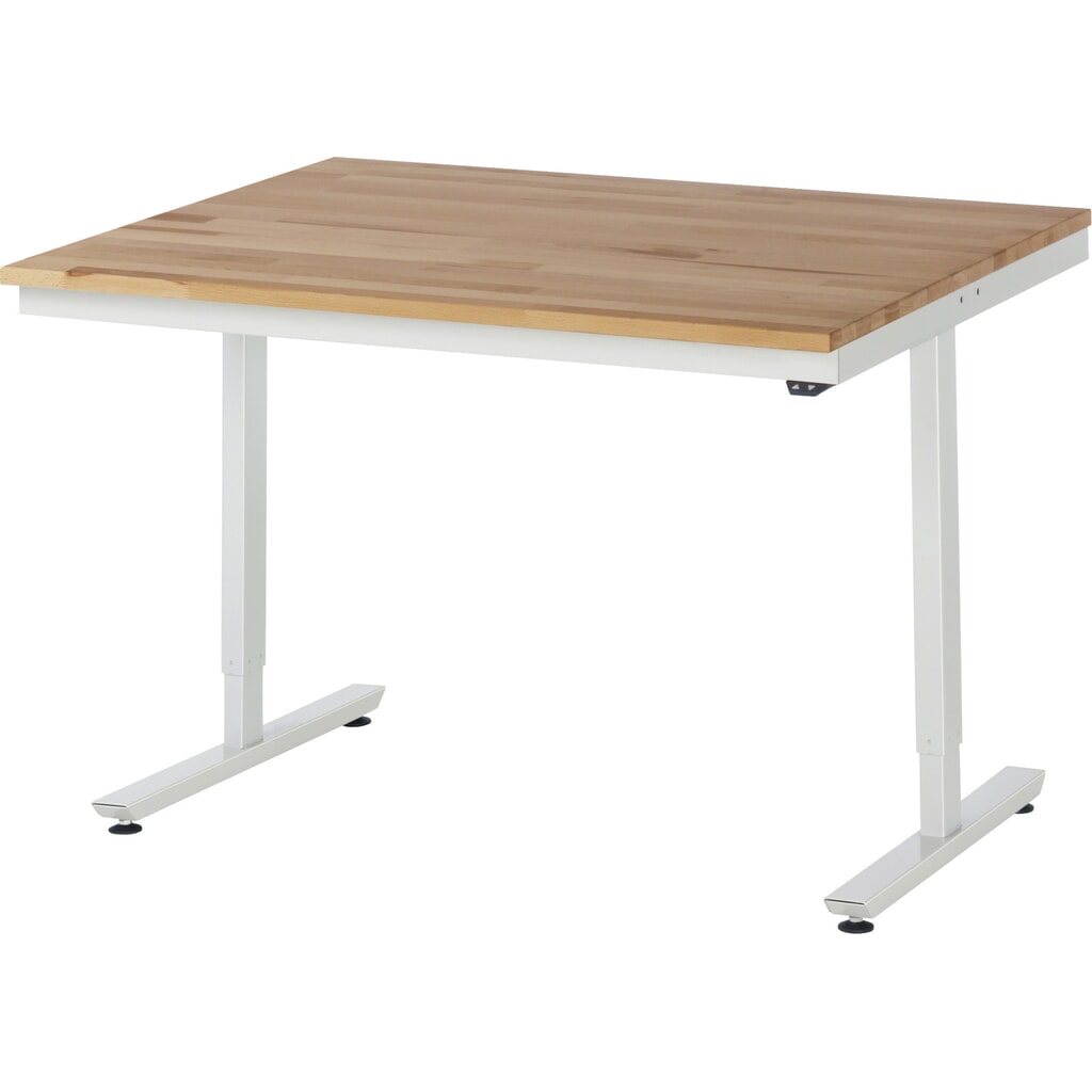 Elektrisch in hoogte verstelbare werktafel RAU serie adlatus 300, hxbxd 720-1.120 x 1.250 x 1.000 mm, massief beuken werkblad Product afbeelding: Elektrisch in hoogte verstelbare werktafel RAU serie adlatus 300, hxbxd 720-1.120 x 1.250 x 1.000 mm, massief beuken werkblad
