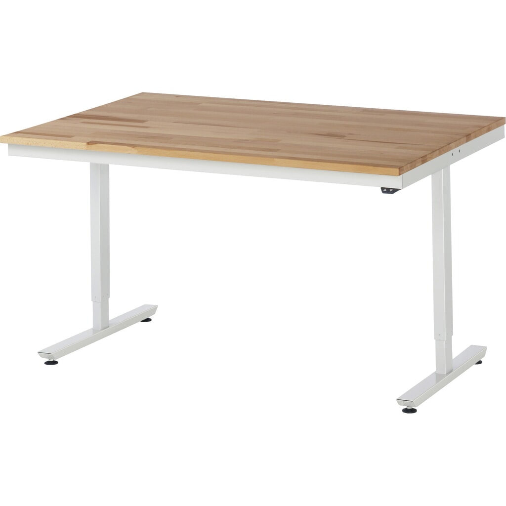 Elektrisch in hoogte verstelbare werktafel RAU serie adlatus 300, hxbxd 720-1.120 x 1.500 x 1.000 mm, massief beuken werkblad Product afbeelding: Elektrisch in hoogte verstelbare werktafel RAU serie adlatus 300, hxbxd 720-1.120 x 1.500 x 1.000 mm, massief beuken werkblad