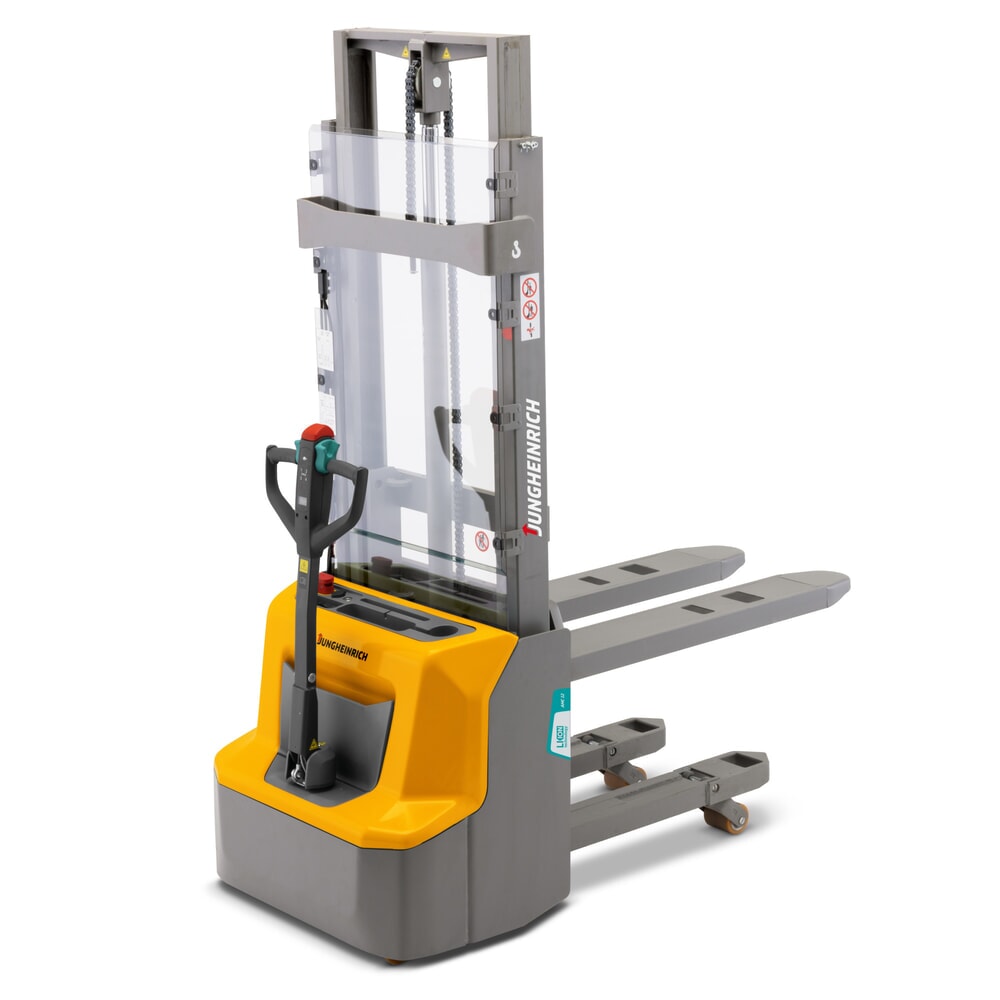 Product afbeelding: Elektrische stapelaar Jungheinrich AMC 12z ZT, tweevoudige telescoop hefmast, hefhoogte 2.900 mm, draagvermogen 1.200 kg